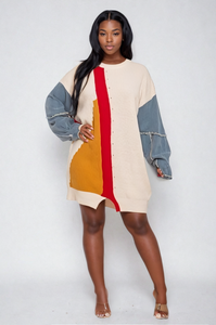 Colorblock Sweater Dress