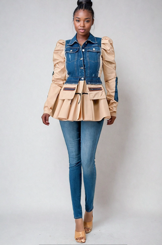 Panache Peplum Denim Jacket